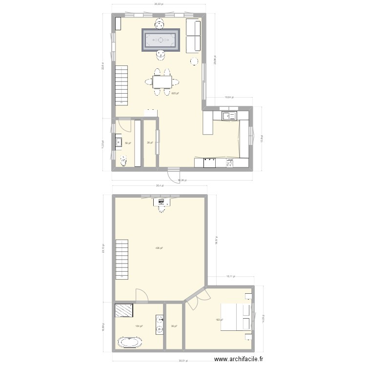 GR20242. Plan de 7 pièces et 135 m2