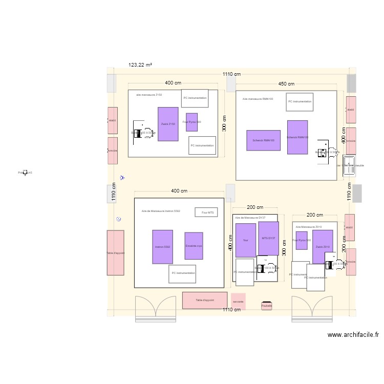 quasi statique. Plan de 1 pièce et 123 m2