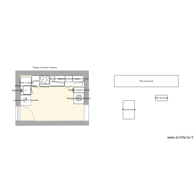 Lengrand. Plan de 1 pièce et 9 m2