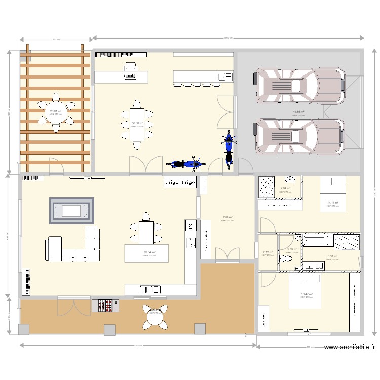 maiosn perso. Plan de 12 pièces et 275 m2