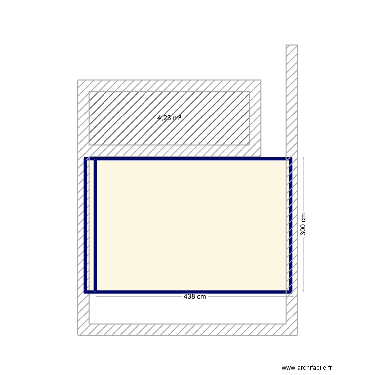 Sanders. Plan de 3 pièces et 17 m2