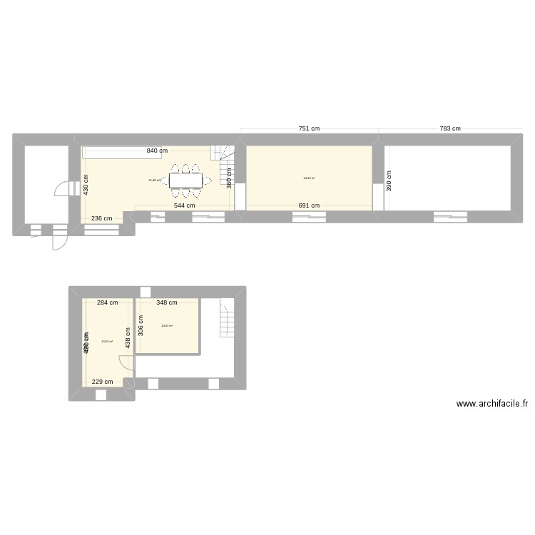 plouenan. Plan de 4 pièces et 81 m2