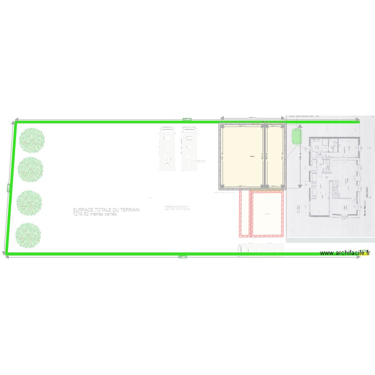 garage  busnes new dimensions au rectangle. Plan de 8 pièces et 309 m2