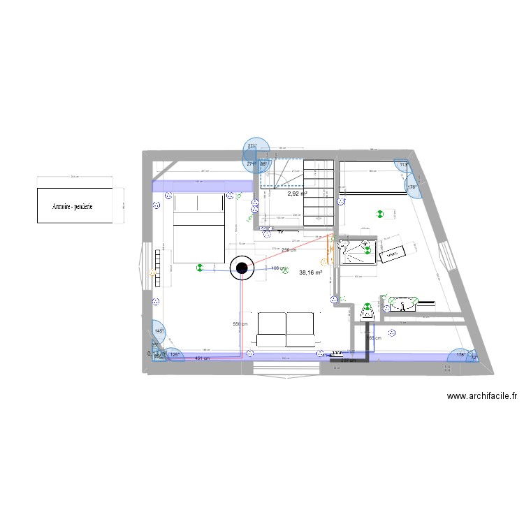 PLAN Elec Irina nov2 2024. Plan de 3 pièces et 42 m2