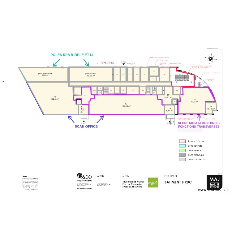 MGEN 2. Plan de 44 pièces et 677 m2