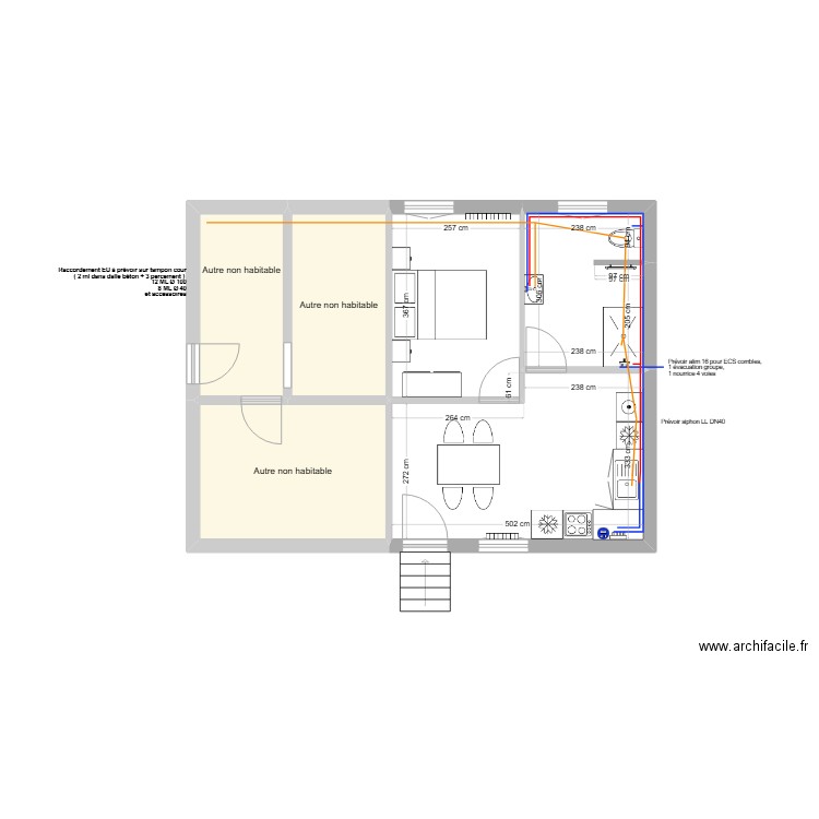 PLAN PLOMBERIE DUGUENET... Plan de 6 pièces et 55 m2