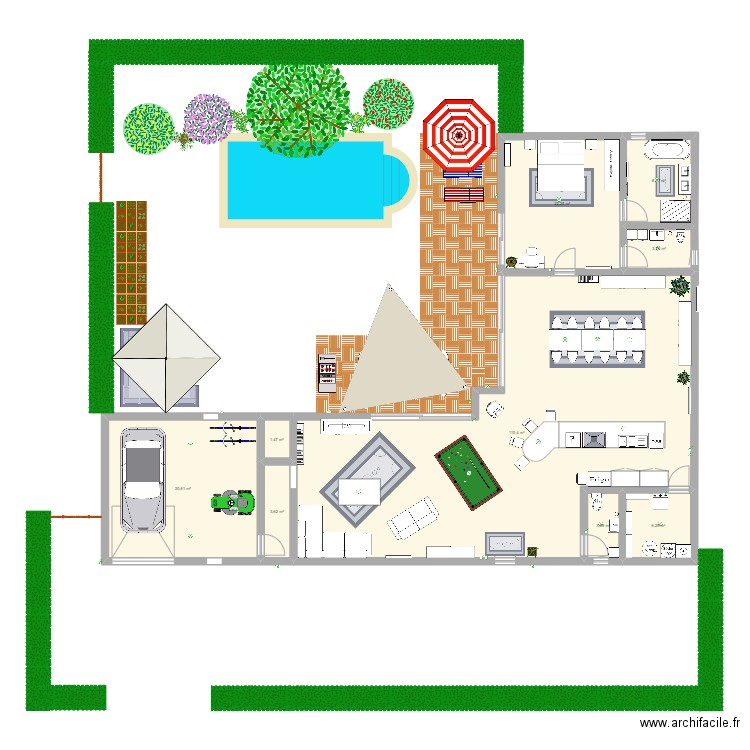 Maison 1. Plan de 9 pièces et 190 m2