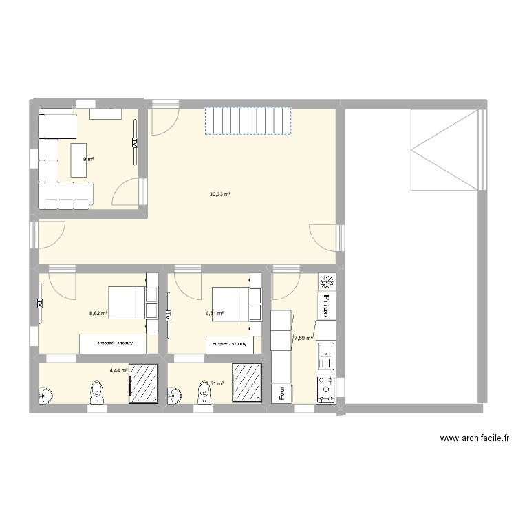 maison mbour. Plan de 7 pièces et 70 m2