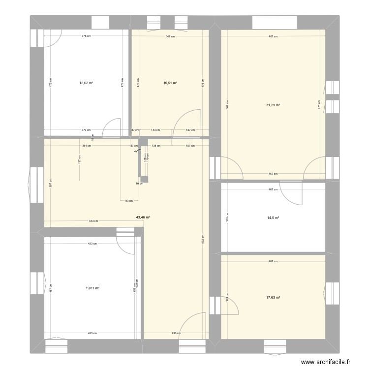 Chalet. Plan de 7 pièces et 161 m2