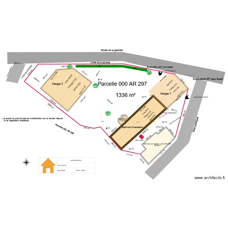 plan de masse actuel 2. Plan de 3 pièces et 366 m2