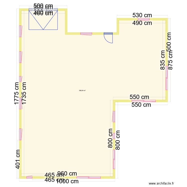 plan siksik. Plan de 1 pièce et 199 m2