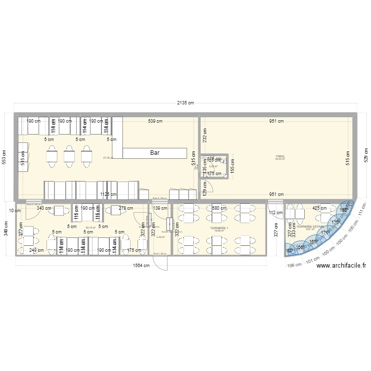 TABAC MALERBE 1. Plan de 7 pièces et 165 m2