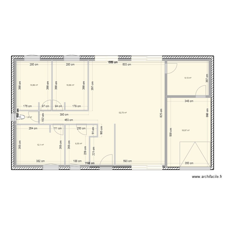 maison sans meuble 16m. Plan de 8 pièces et 124 m2