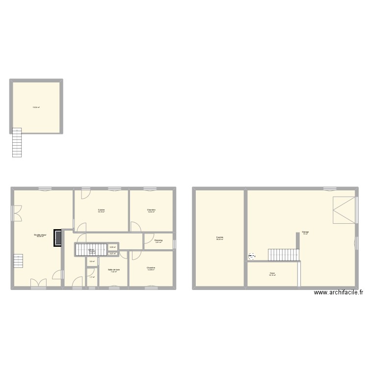 Maison Fressine. Plan de 16 pièces et 259 m2