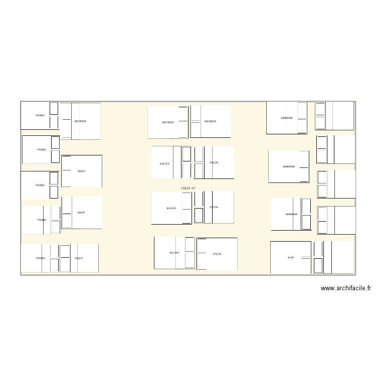 PLAN LITERIE CARCASSONNE. Plan de 1 pièce et 139 m2