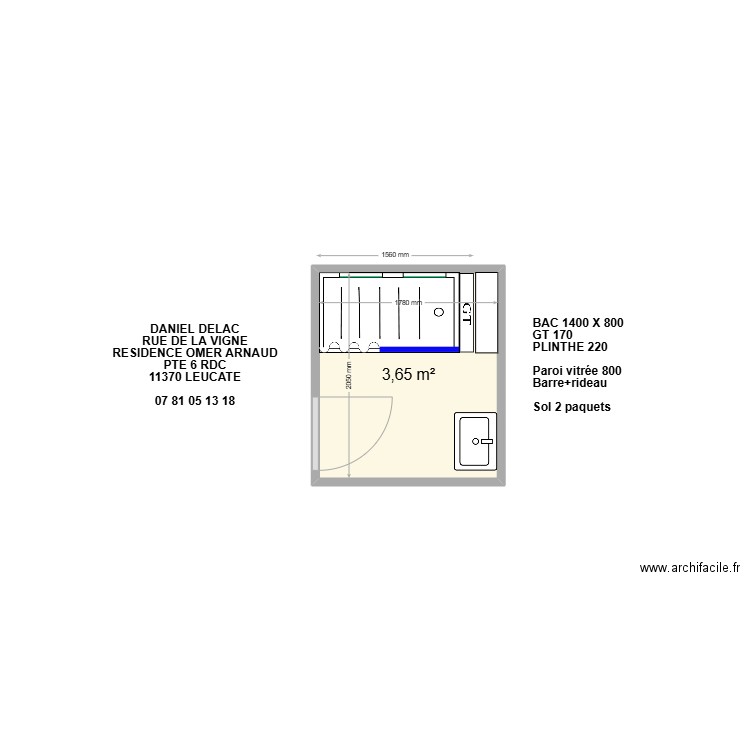 ALOGEA DELAC2. Plan de 1 pièce et 4 m2