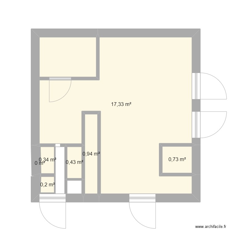 RPE. Plan de 7 pièces et 20 m2