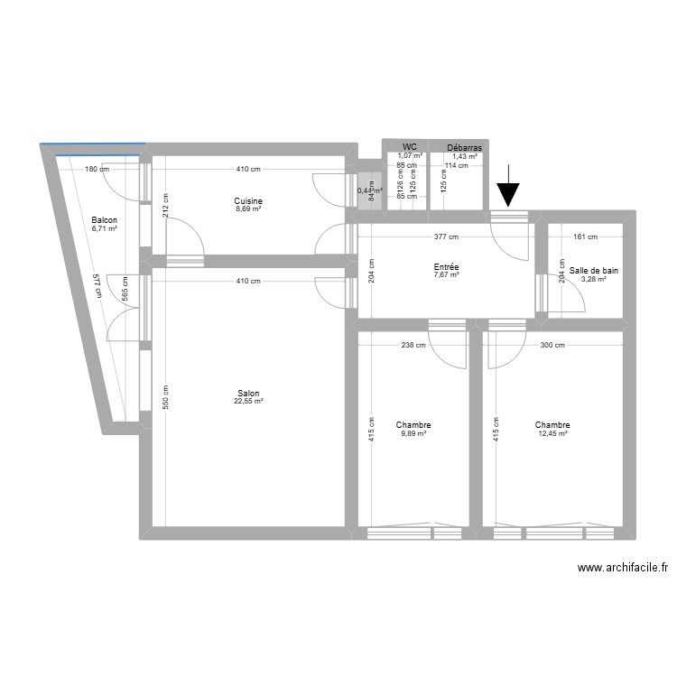 Moraines 11. Plan de 10 pièces et 74 m2