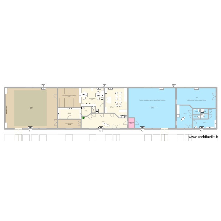 Danse maternelle 4. Plan de 18 pièces et 388 m2