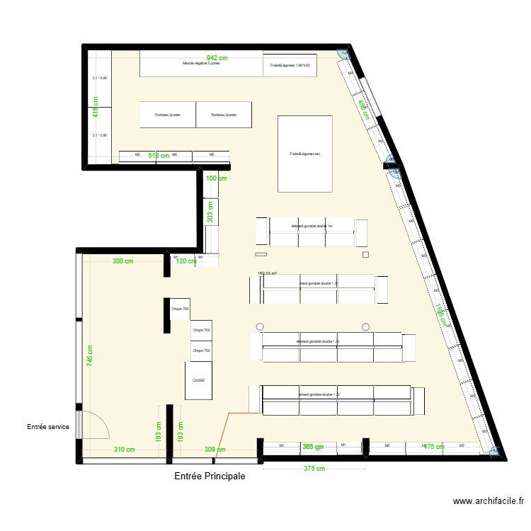 Bagatelle Implantation 2. Plan de 1 pièce et 170 m2