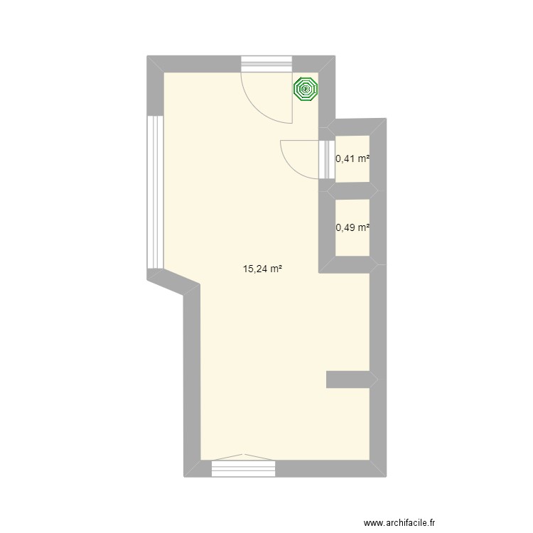 16 br cp. Plan de 3 pièces et 16 m2