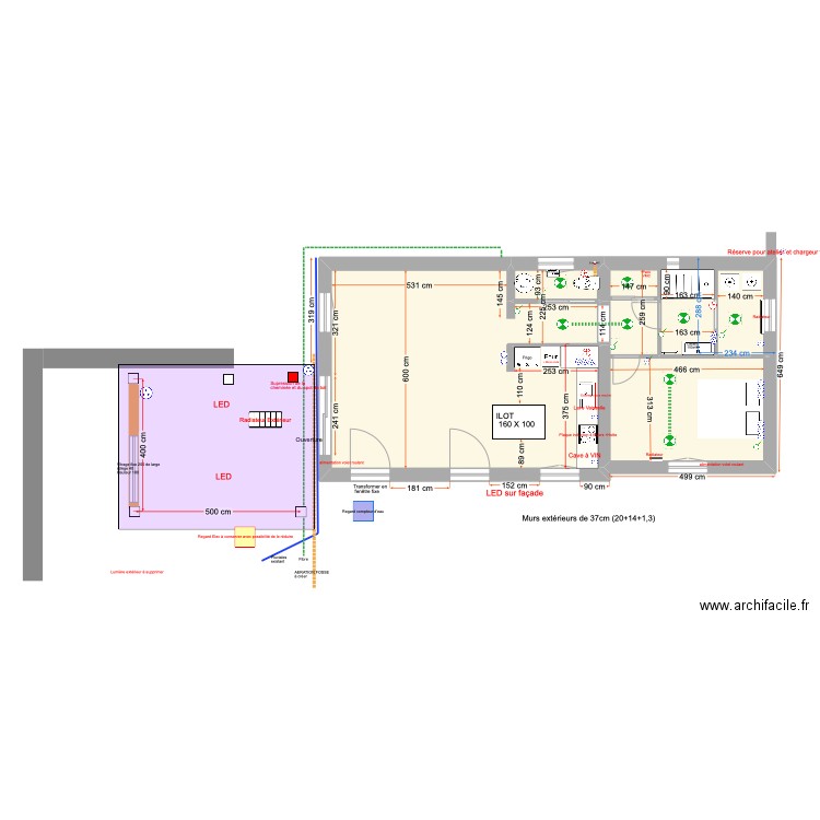 Plan Elec au 18 Déc 24 . Plan de 3 pièces et 74 m2