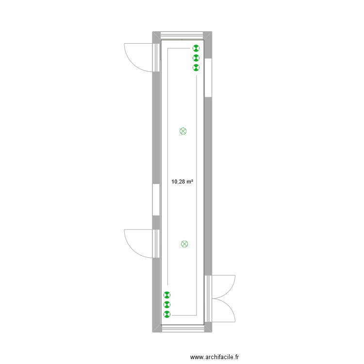 couloir rdc plafond. Plan de 1 pièce et 10 m2