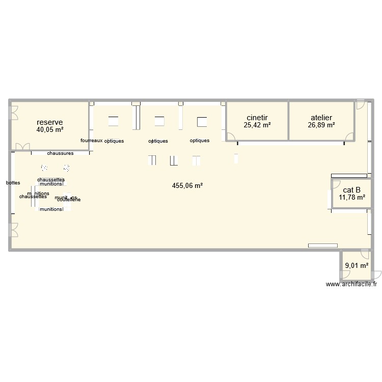 plan armurerie 5. Plan de 6 pièces et 568 m2