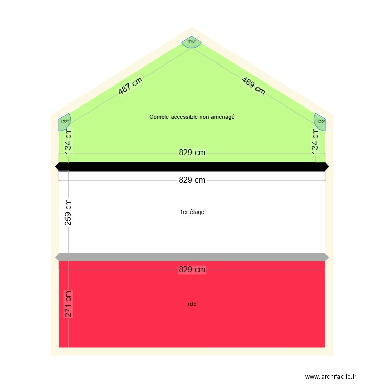 test liciel 2. Plan de 3 pièces et 66 m2