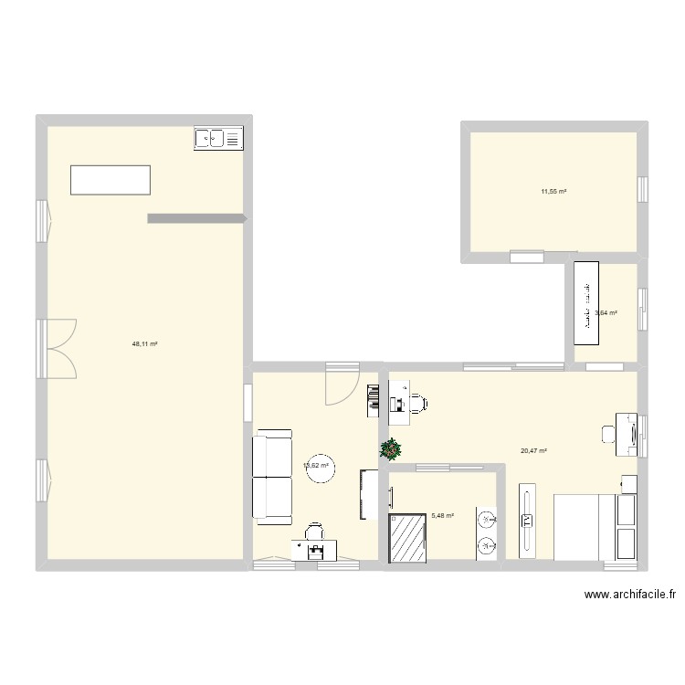 M.M CHAAP. Plan de 6 pièces et 103 m2