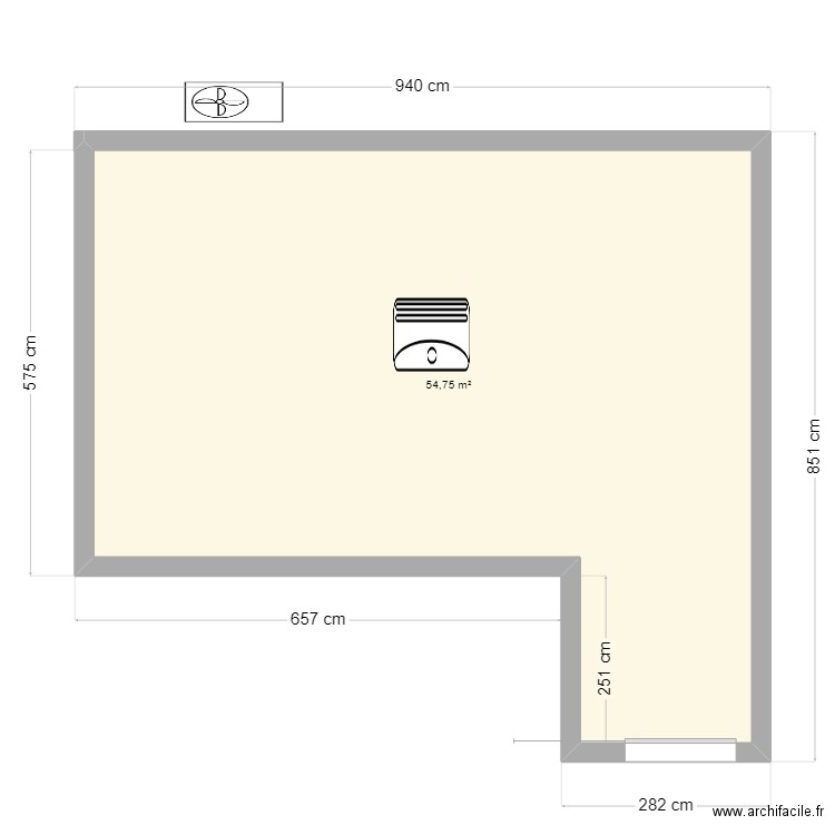 ND124 Nivelles Gare. Plan de 1 pièce et 55 m2