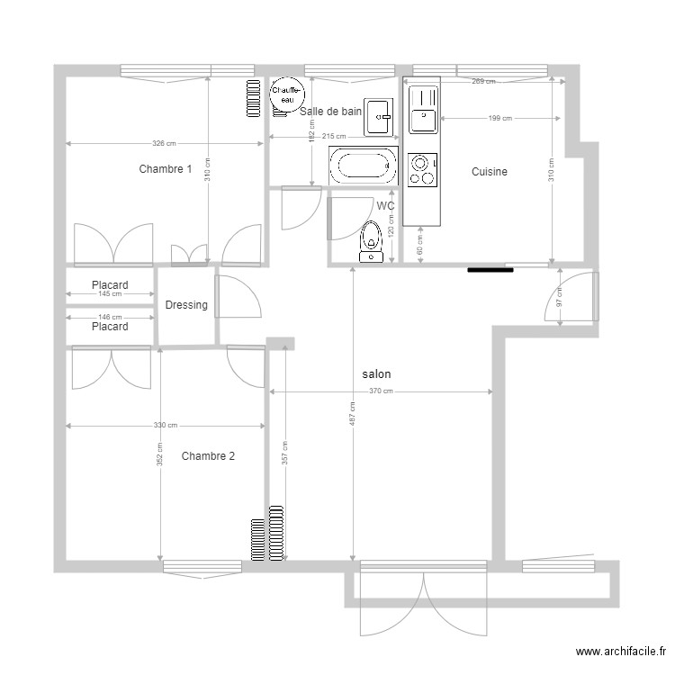 3P CHATILLON plan1. Plan de 9 pièces et 41 m2