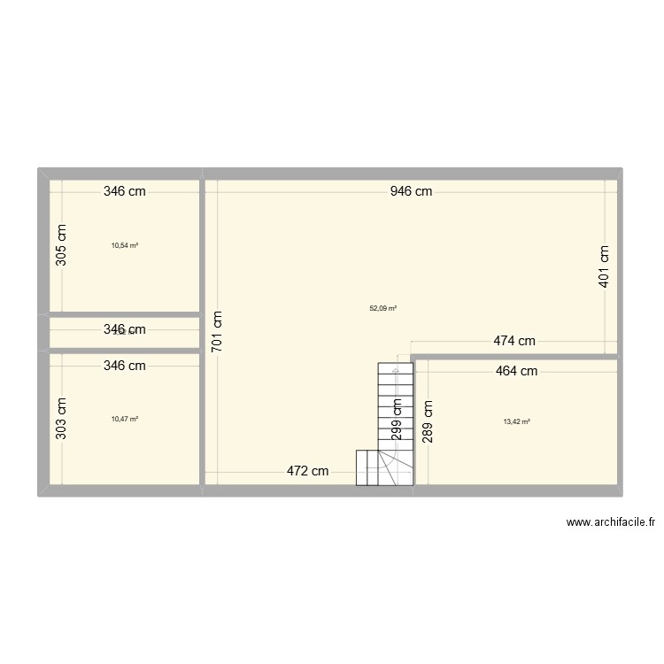 v4sm rdc. Plan de 5 pièces et 89 m2