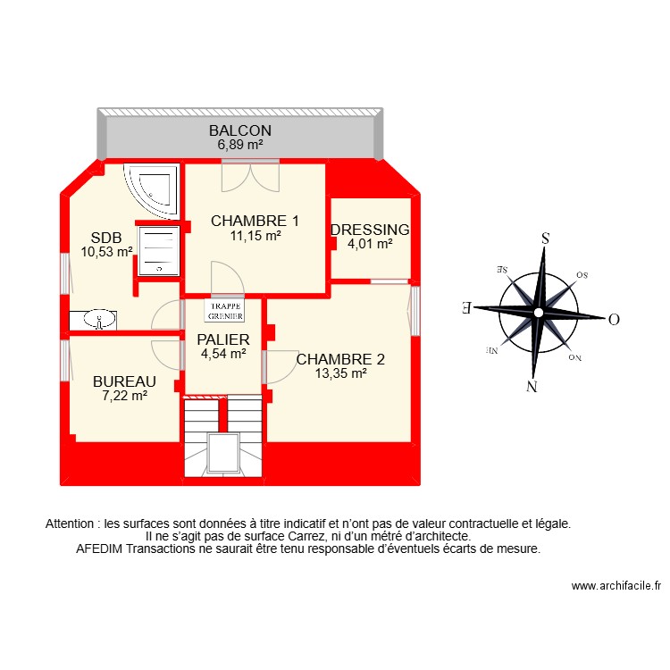 BI 25908. Plan de 27 pièces et 263 m2