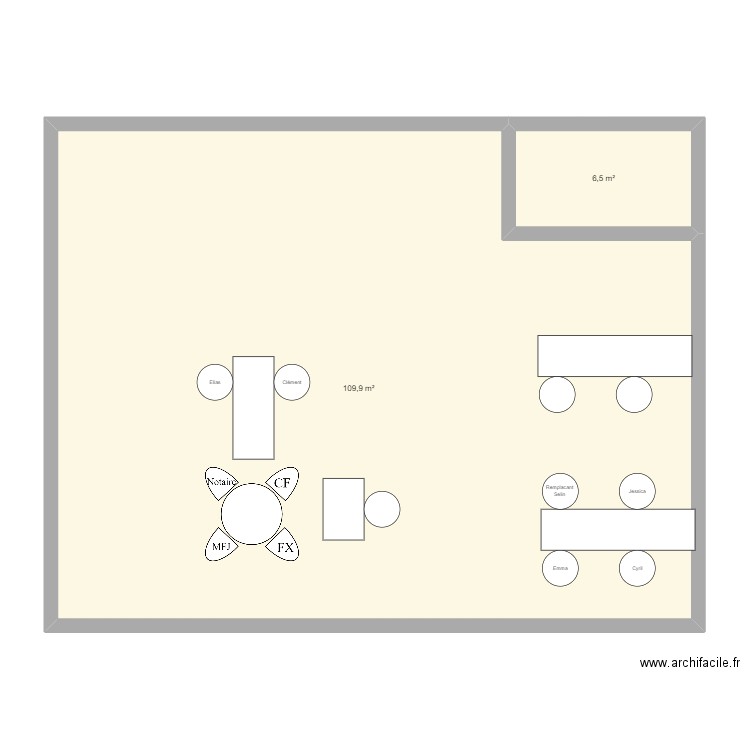 MFP. Plan de 2 pièces et 116 m2