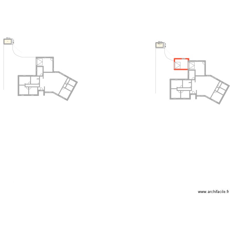 MAISON 3. Plan de 2 pièces et 8 m2