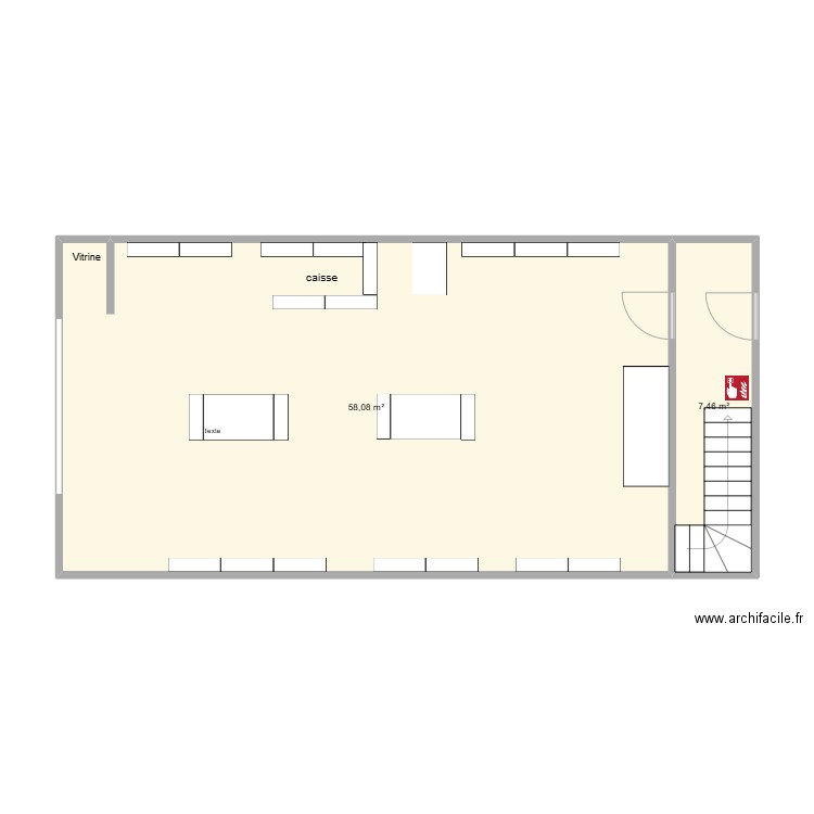 plan de masse magasin. Plan de 2 pièces et 66 m2