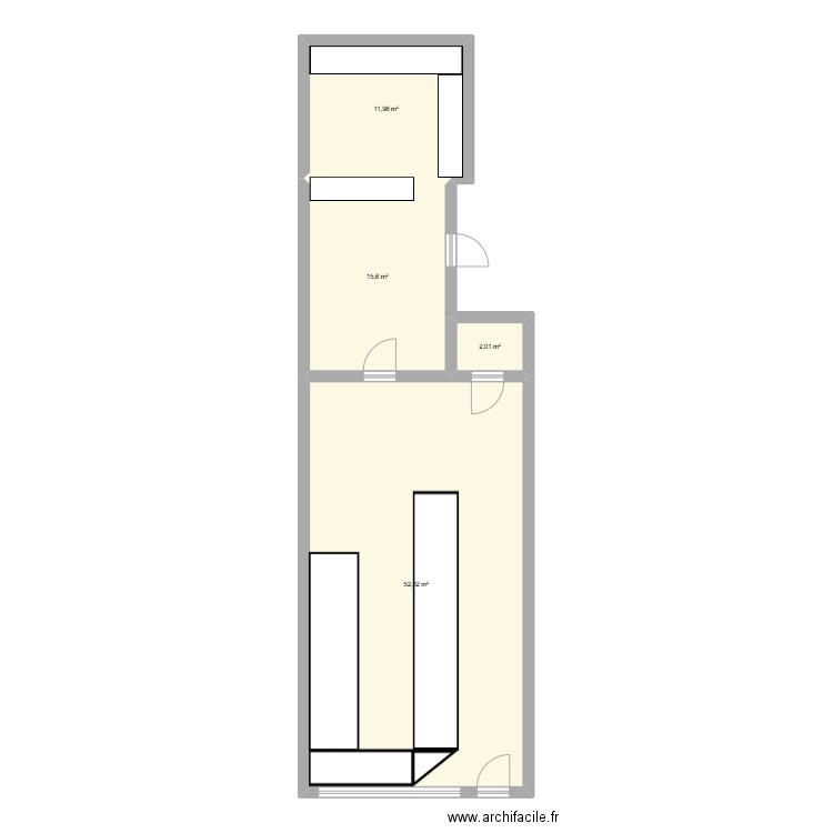 Croquis #2. Plan de 4 pièces et 82 m2