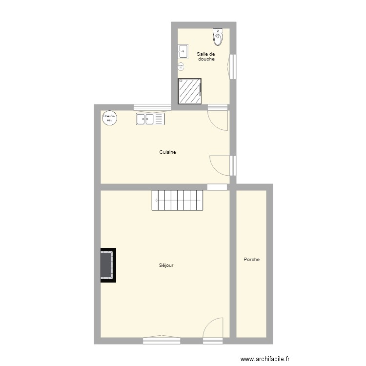 HIGGINS RDC. Plan de 4 pièces et 59 m2