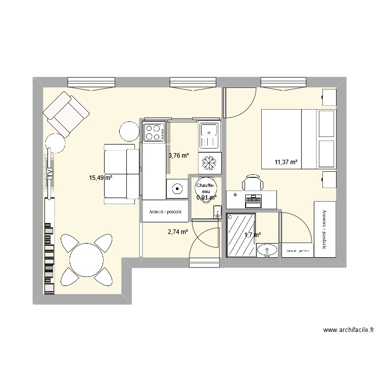 3 lucot- v1. Plan de 6 pièces et 36 m2