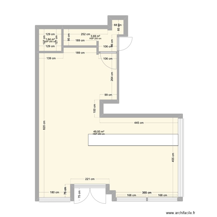 Dunkerque. Plan de 3 pièces et 55 m2