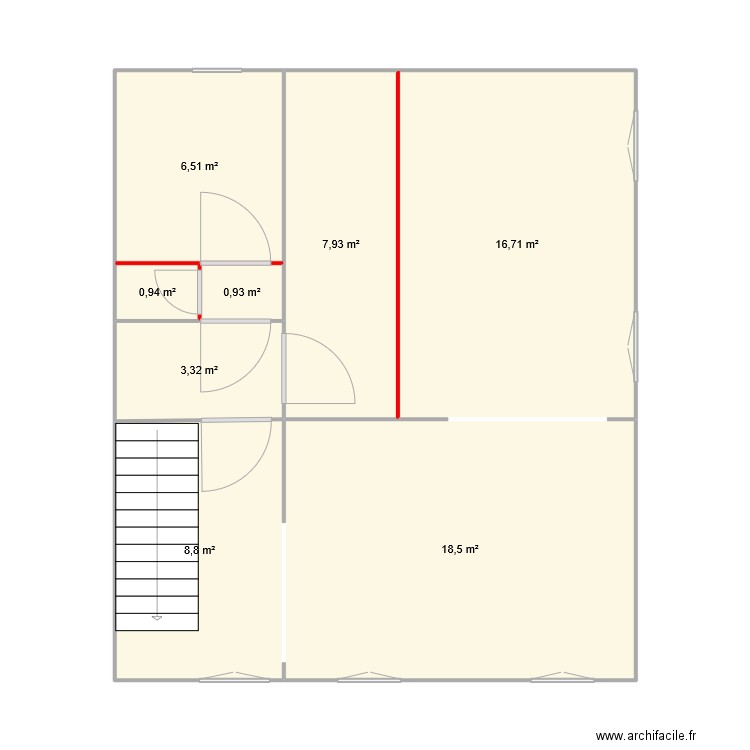 kkl. Plan de 8 pièces et 64 m2