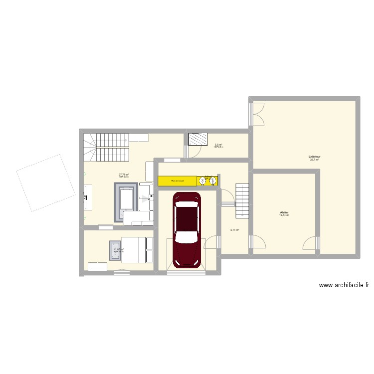 Treuleuleu cible. Plan de 8 pièces et 136 m2