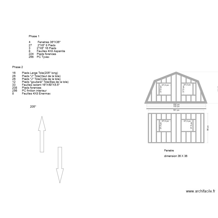 Mur Cote Riviere 16X32 Aout. Plan de 35 pièces et 15 m2