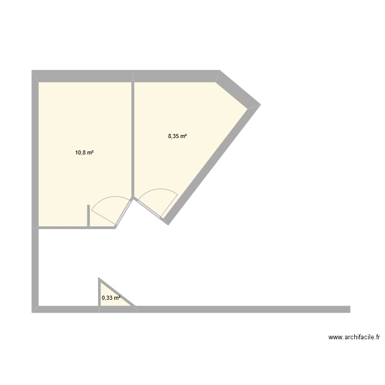 BEARN. Plan de 3 pièces et 19 m2