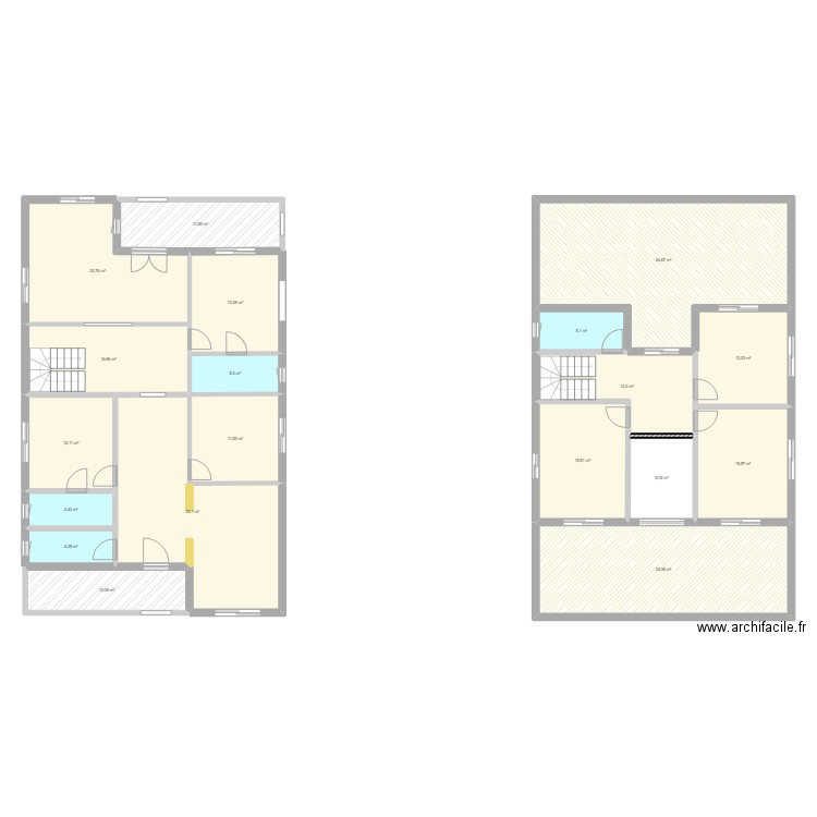 aam. Plan de 19 pièces et 298 m2