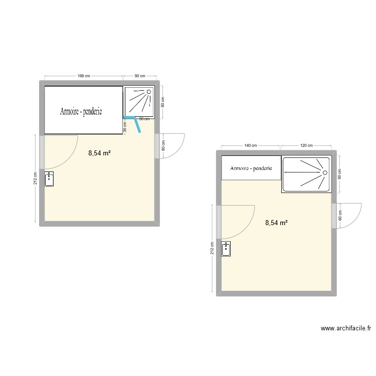 PI. Armelle. Plan de 2 pièces et 17 m2