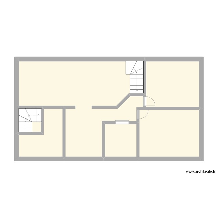 DANJEAN RDC. Plan de 5 pièces et 59 m2