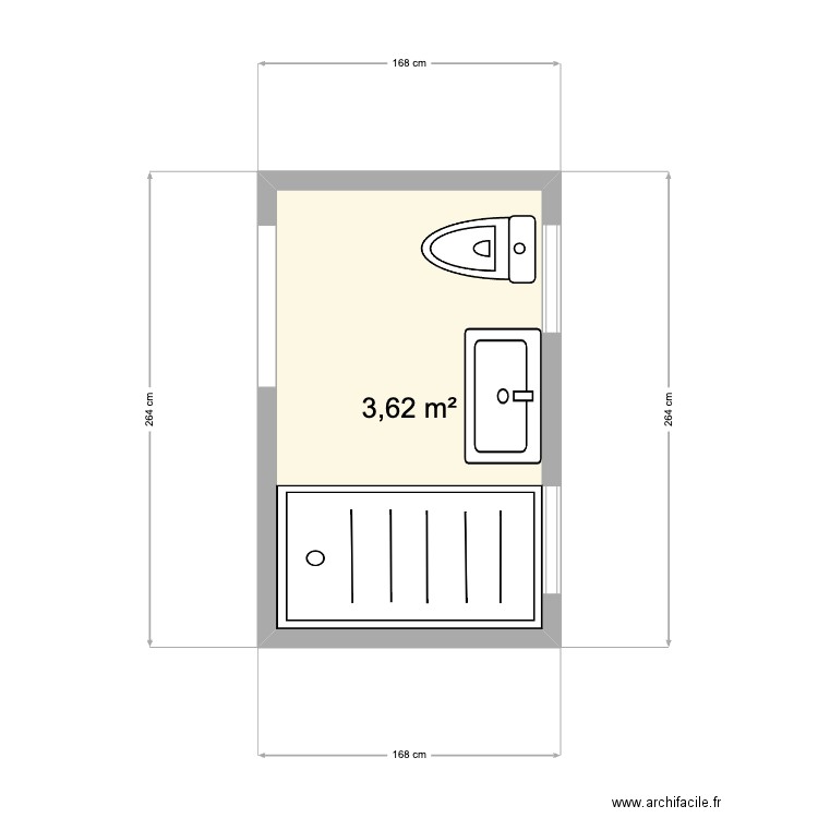 delattre marie . Plan de 1 pièce et 4 m2