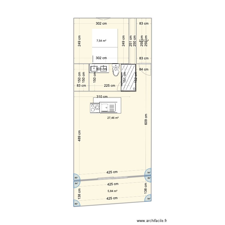 ANTIBE-2eme_v1. Plan de 4 pièces et 43 m2